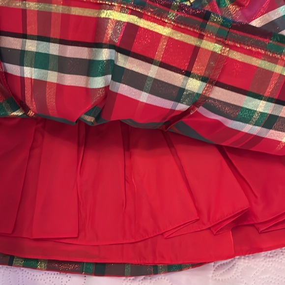 NWT Bonnie Jean Plaid Velvet Bow Dress - Picture 9 of 10